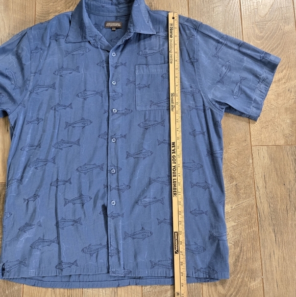 Denver Hayes Men's Classic Blue Casual Xl Shirt  Fish Theme, Fathers Day Gift! - Picture 3 of 8